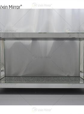 外贸碎钻边桌镜面咖啡桌方形装饰条几玻璃轻奢coffee side table