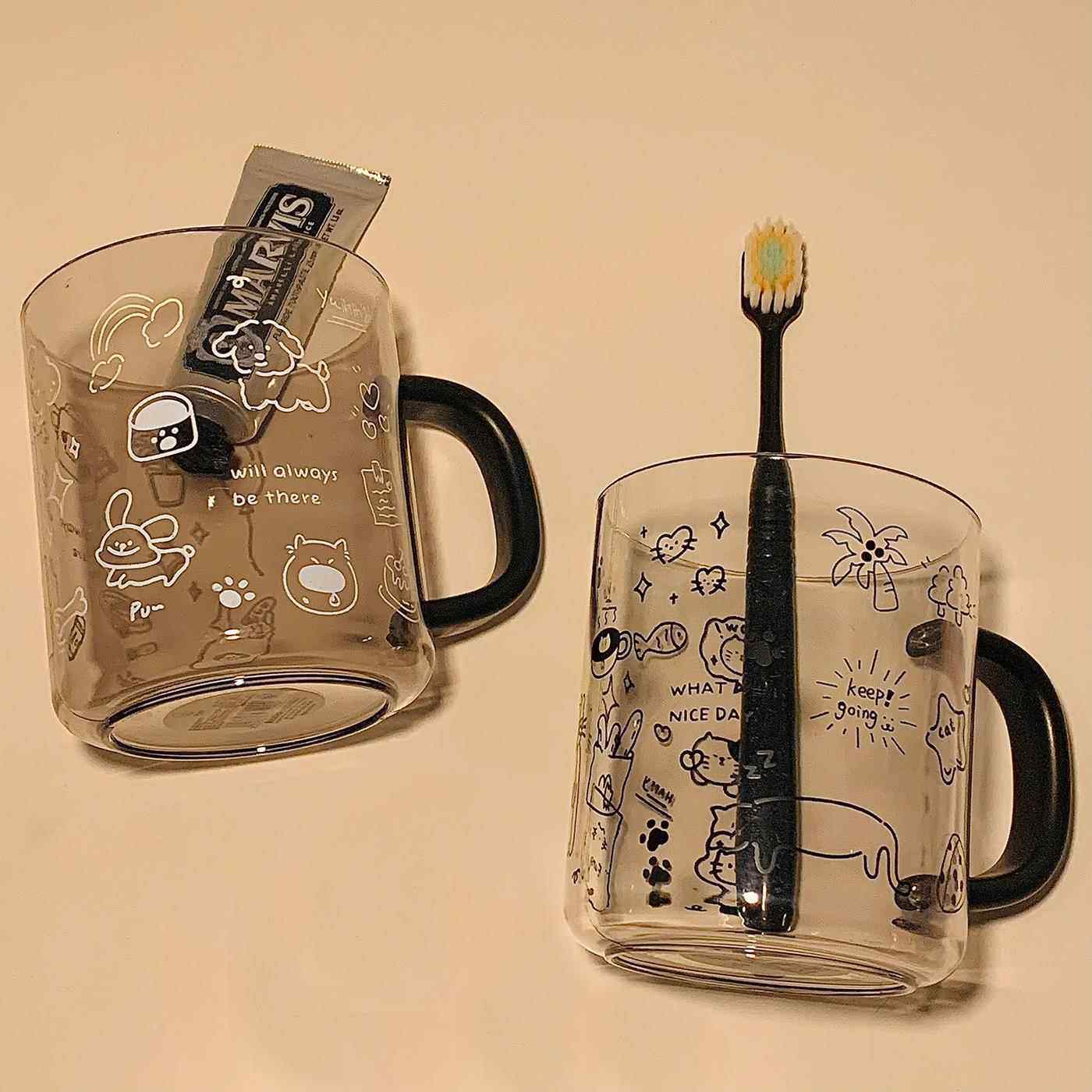 ins透明漫画漱口杯简约家居情侣刷牙杯子牙缸洗漱杯学生宿舍水杯,家庭/个人清洁工具,洗漱杯,淘宝优惠券,粉丝福利购,淘宝优惠卷