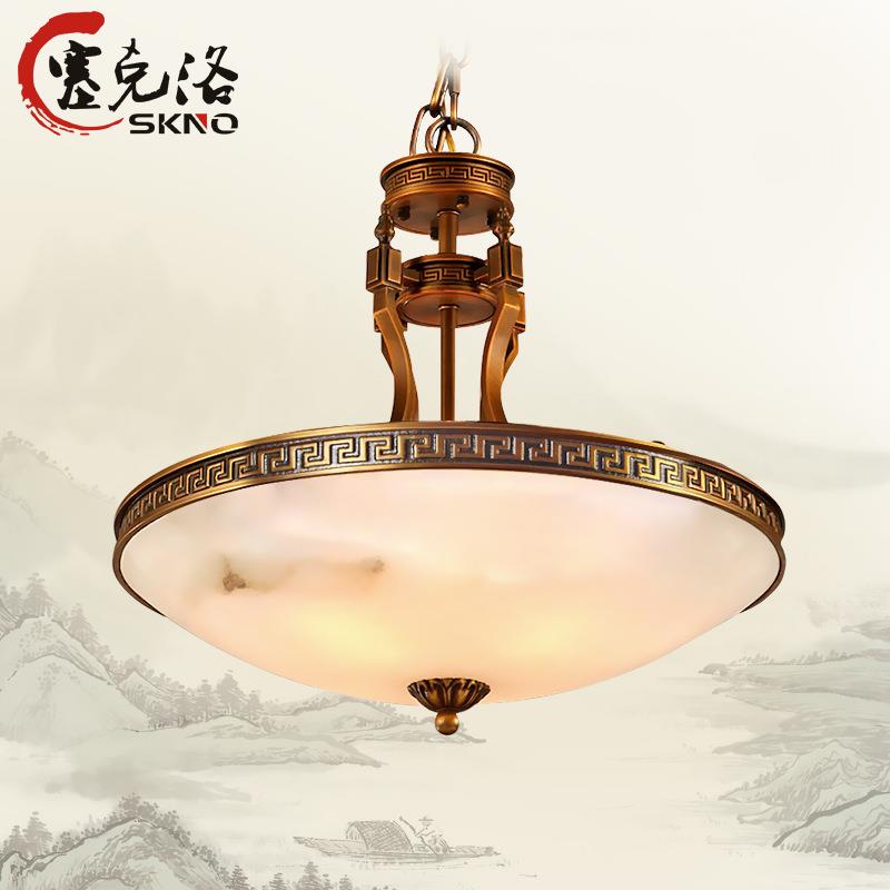 厂家直销欧式天然云石全铜LED吊灯客厅卧室书房玄关餐厅酒店吊灯