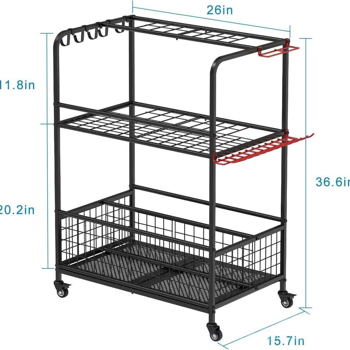 跨境temu花园工具收纳架车库庭院工具整理器储物架家居用具管理架