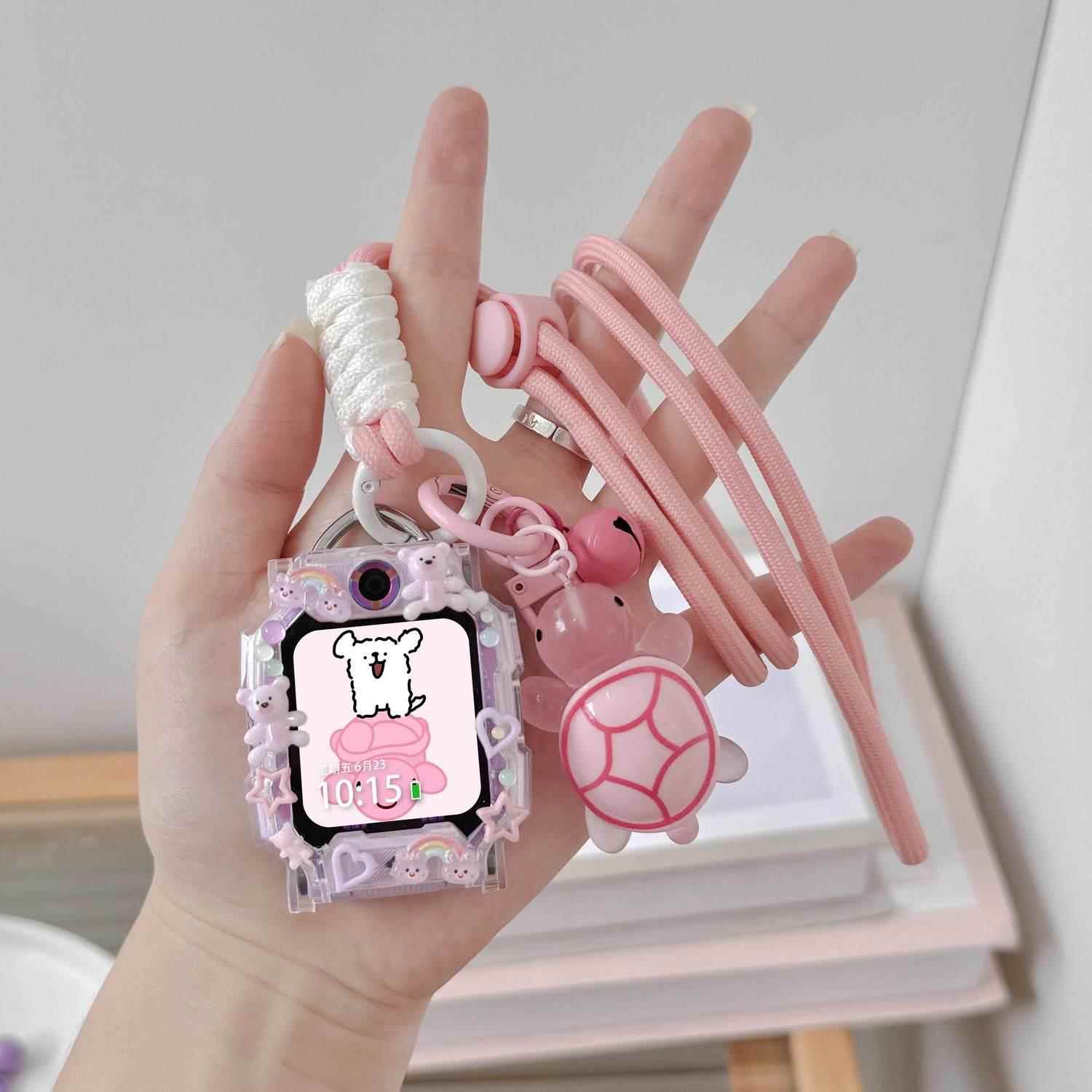 适用小天才W2123AC儿童电话手表表带Z8A挂脖绳Z7S/Z6pro保护壳套