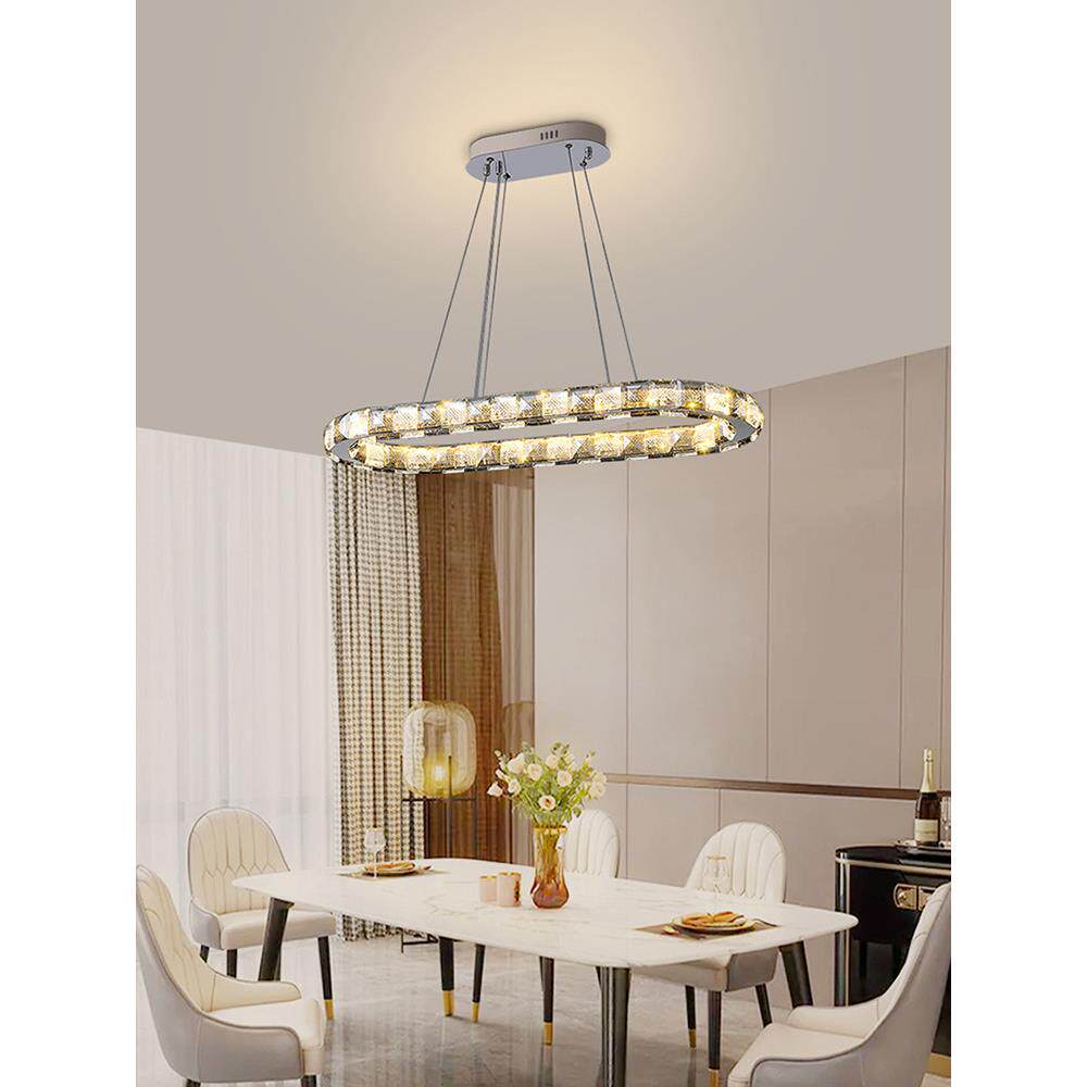 新款简约轻奢水晶餐吊灯餐厅长方形现代高档LED灯饰吧台一字灯具