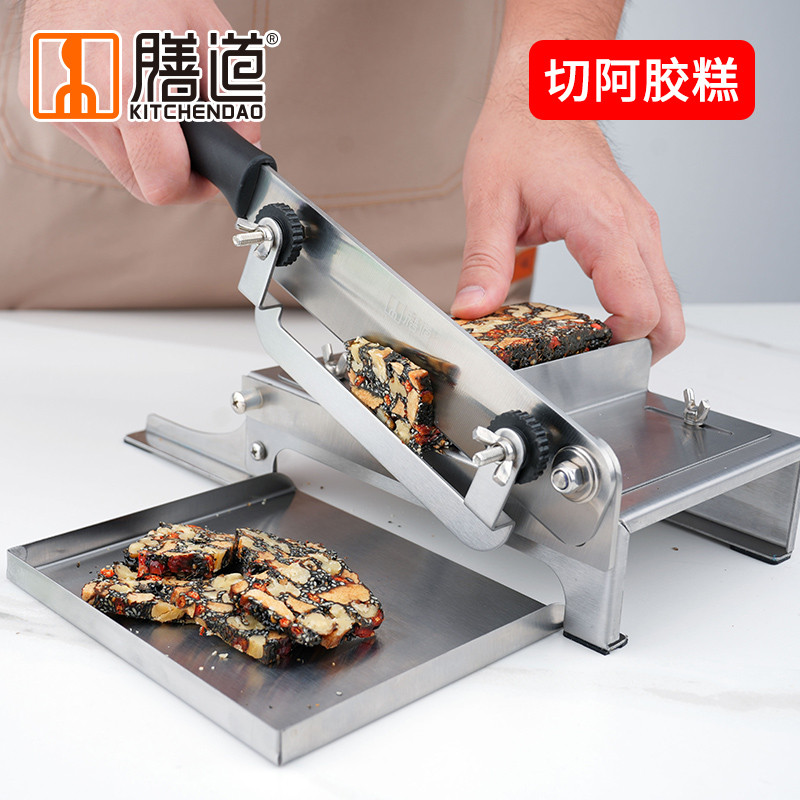 切阿胶糕雪花酥太妃糖机器家用小型手动切片机固元膏牛轧糖切割机