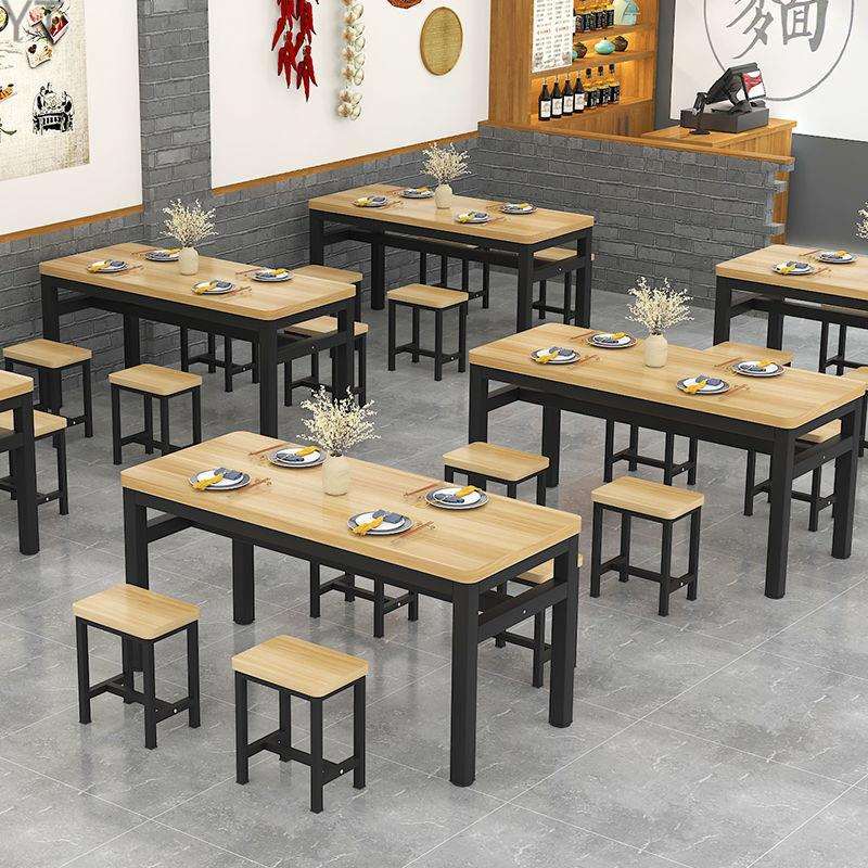 小吃店烧烤餐桌家用食堂饭店快餐桌椅大排档餐馆组合电脑桌by