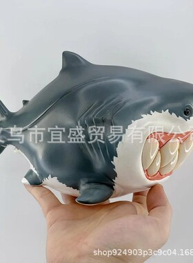 跨境鲨鱼怪兽摆件家居庭院ins手办大鲨鱼怪兽摆件家居创意摆件