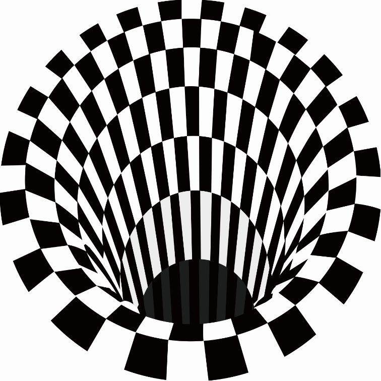 黑白立体视觉圆形地毯客厅茶几沙发毯错觉眩晕地毯厂家现货