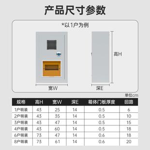 电度表配电箱 8户插卡式 PZ40单相电表箱家用出租房明装