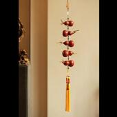 葫芦钿漆中国红五福临门葫芦大挂件天然葫螺芦镶嵌工艺中TIA国风