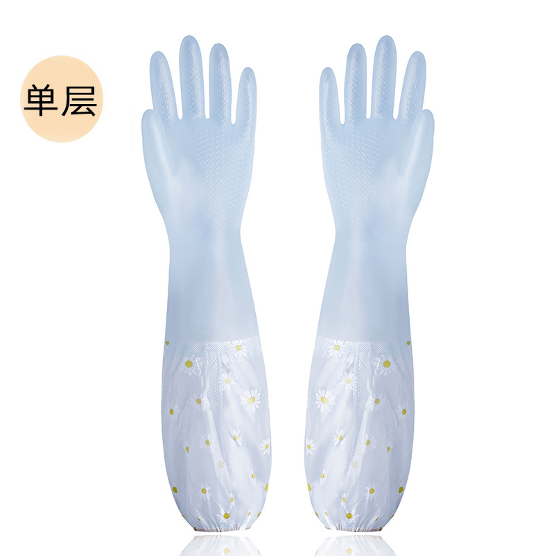 防油炸手套加绒做饭防水炒菜防油溅胶皮乳胶厨房家用洗碗家务神器