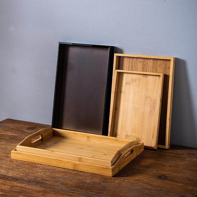 日式竹木茶盘一人食餐具带提手托盘长方形商用家用竹制展示收纳盘,餐饮具,盘,淘宝优惠券,粉丝福利购,淘宝优惠卷