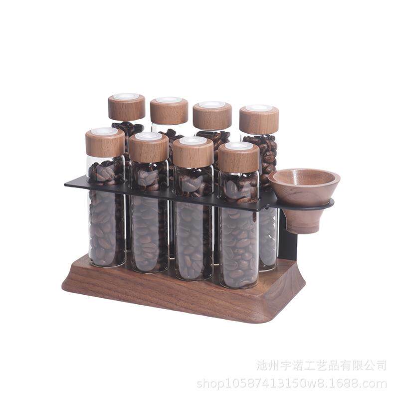 轻奢咖啡豆立式分装瓶咖啡豆便携储存密封罐咖啡养豆收纳展示架