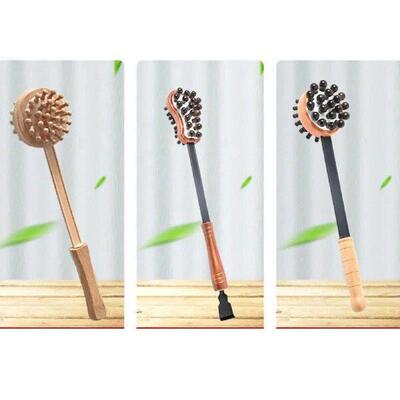 Double Head Back Scratcher Massager Stick Wood Handle for