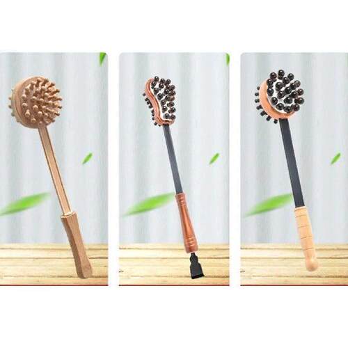 Double Head Back Scratcher Massager Stick Wood Handle for
