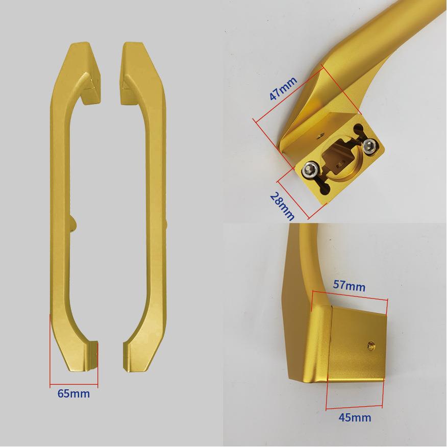钢化无框玻璃门新款浴室把手大门拉手木门KTV实心铝合金黑色 简约