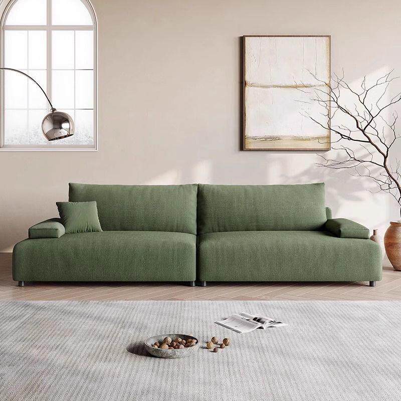 法式奶油风棉麻布艺沙发客厅小户型可拆洗直排2026新款豆腐块沙发