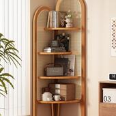 转角柜置物架实木落墙边角收纳488客厅柜三角子餐厅地拐角书架储