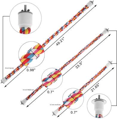 大中小型鹦鹉棉绳攀爬绳索啃咬玩具棉绳玩具旋转爬梯鸟玩具