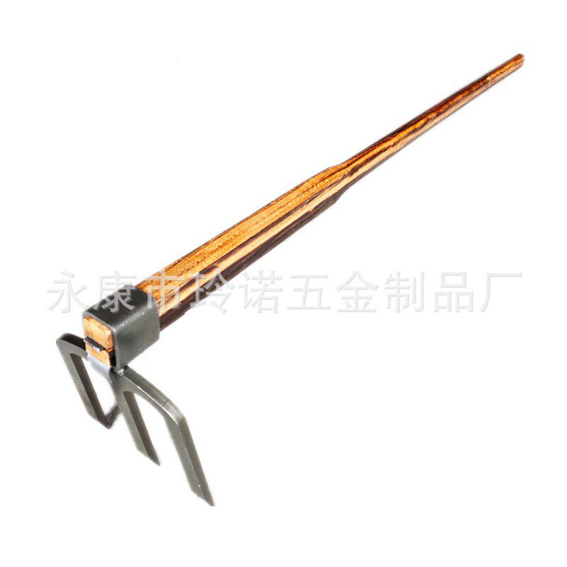 木柄锄头农用户外翻地除草耙子铁锹农具种菜种花园艺工具厂家直销
