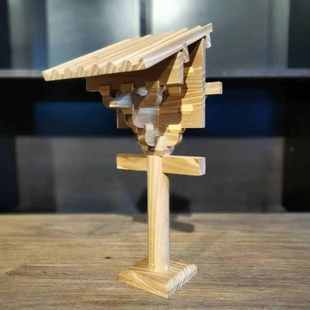 应县木塔斗拱积木副阶柱头古建筑榫卯拼装模型全实木礼品益智教具