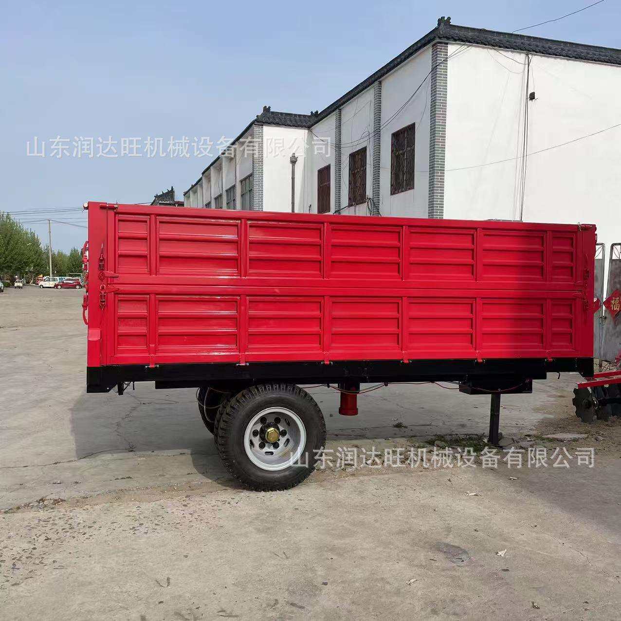 10吨 厂家生产拖斗拖车 带气刹液压自卸四轮拖拉机斗自卸翻斗