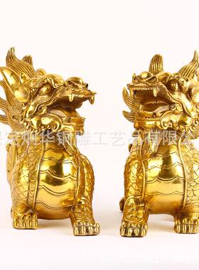直种供铜制貅貔大号貅铜麒麟各貔雕塑铜摆件铜150像加工