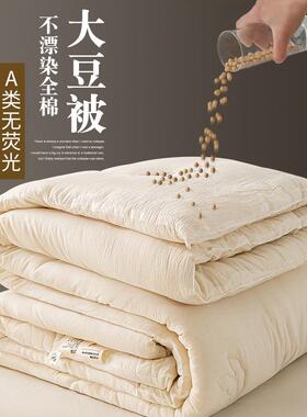 简约OIW全棉大豆纯被子冬季保暖冬被棉芯被单宿双人舍被子