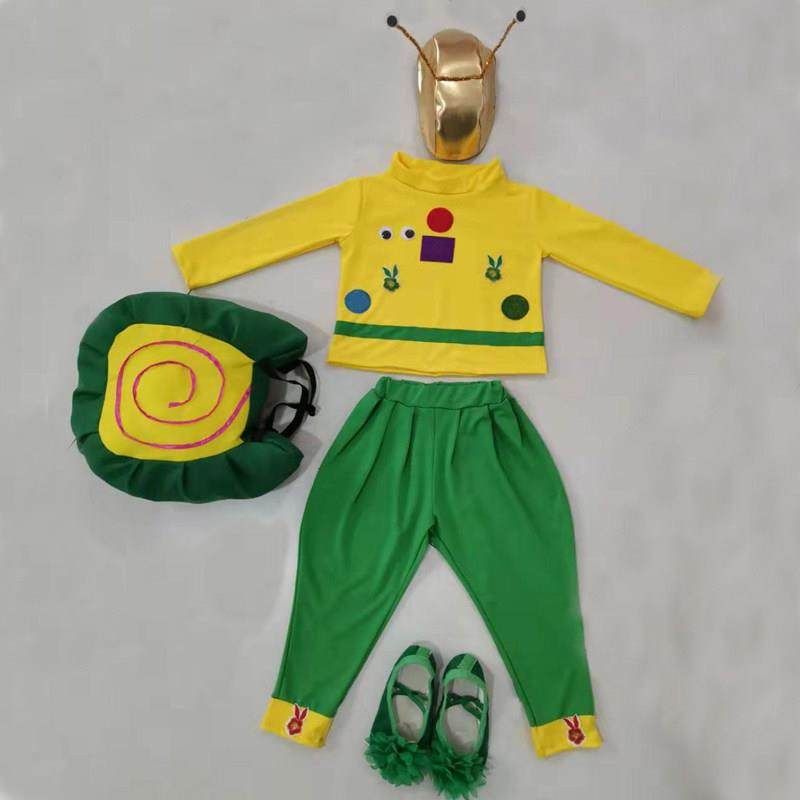 高档长梦版小风荷采蜗牛的想舞生蹈演出服儿童女男学动物表演装服