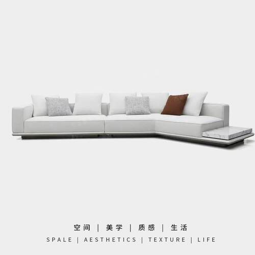 地平线沙发意式极简布艺沙发客厅大户型组合别墅高端棉麻异形沙发