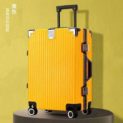 正品可坐C人行李P+abs结实耐用硬拉杆加厚直角箱铝框旅行密码3020