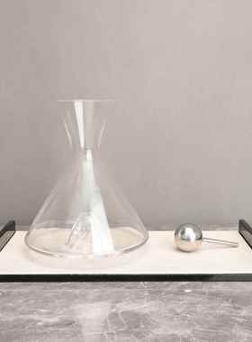 现代创意玻璃酒具样板房醒酒器居家摆件办公室客厅餐厅软装饰品