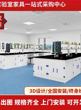 实验室全钢实验台化验室操作台PP边台钢木中央台通风橱吊柜