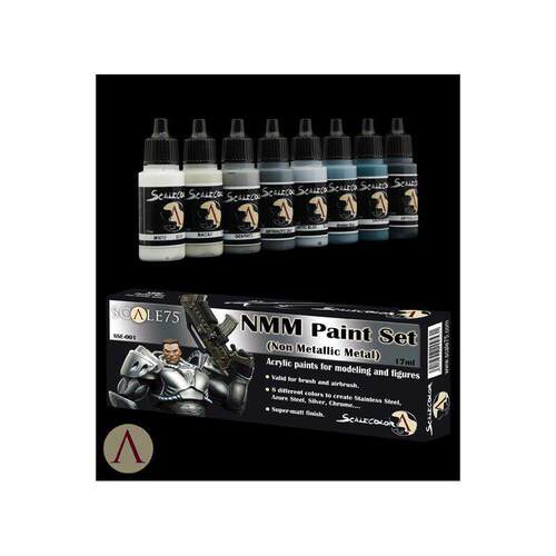 现货 Scale75 SSE 001 NMM Paint Set STEEL 银色套装 水性漆