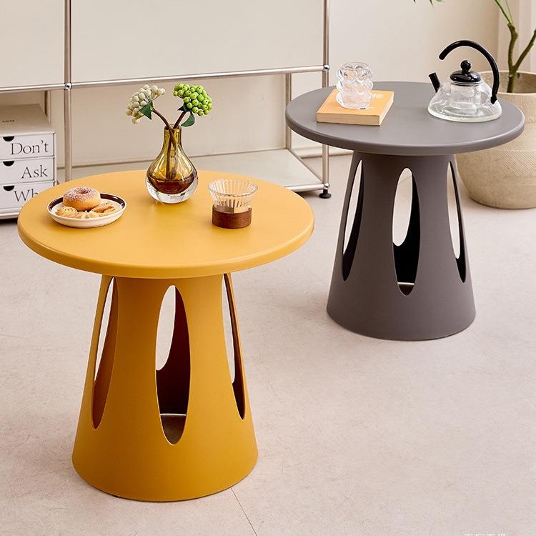 北欧风阳台茶几小户型客厅家用室外轻奢现代圆形塑料角几户外边几