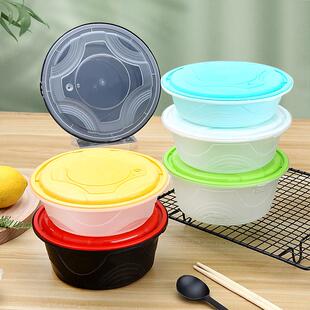 720安全防盗锁扣外送快餐便当打包盒印刷 加厚一次性圆形餐盒620