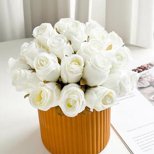 12PCS Rose Artificial Flower for White Wedding Decoration Si