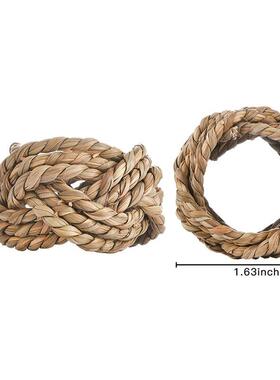 12PK Woven Natual Grass Napkin Rings手工编织天然藤草餐巾环圈