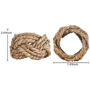 12PK Woven Natual Grass Napkin Rings手工编织天然藤草餐巾环圈