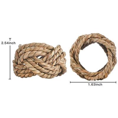 12PK Woven Natual Grass Napkin Rings手工编织天然藤草餐巾环圈