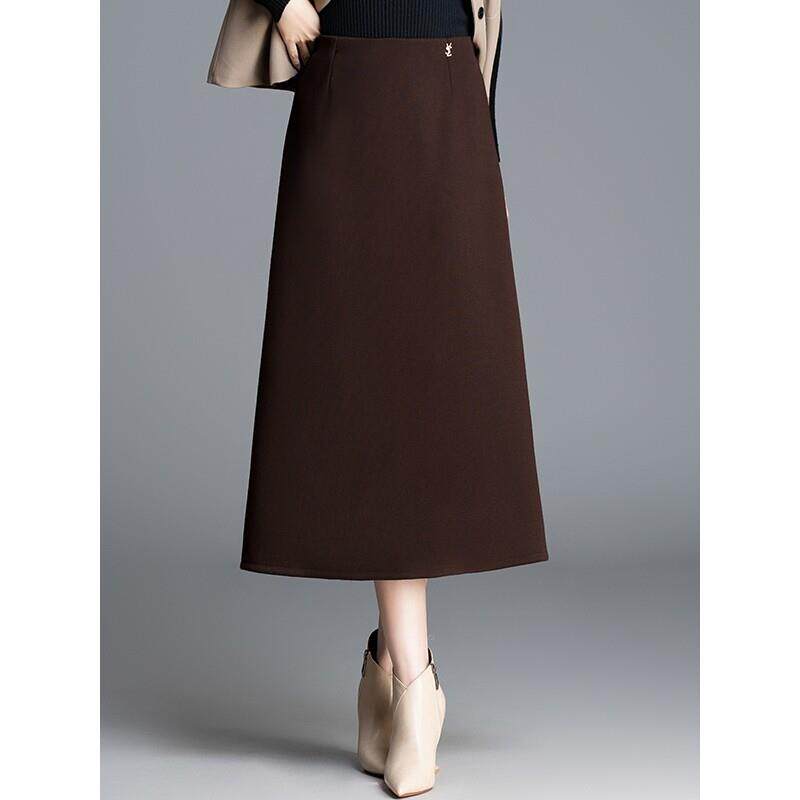 高级感加厚半身裙女2025秋冬小个子显瘦垂感A字巨好看中长款半裙