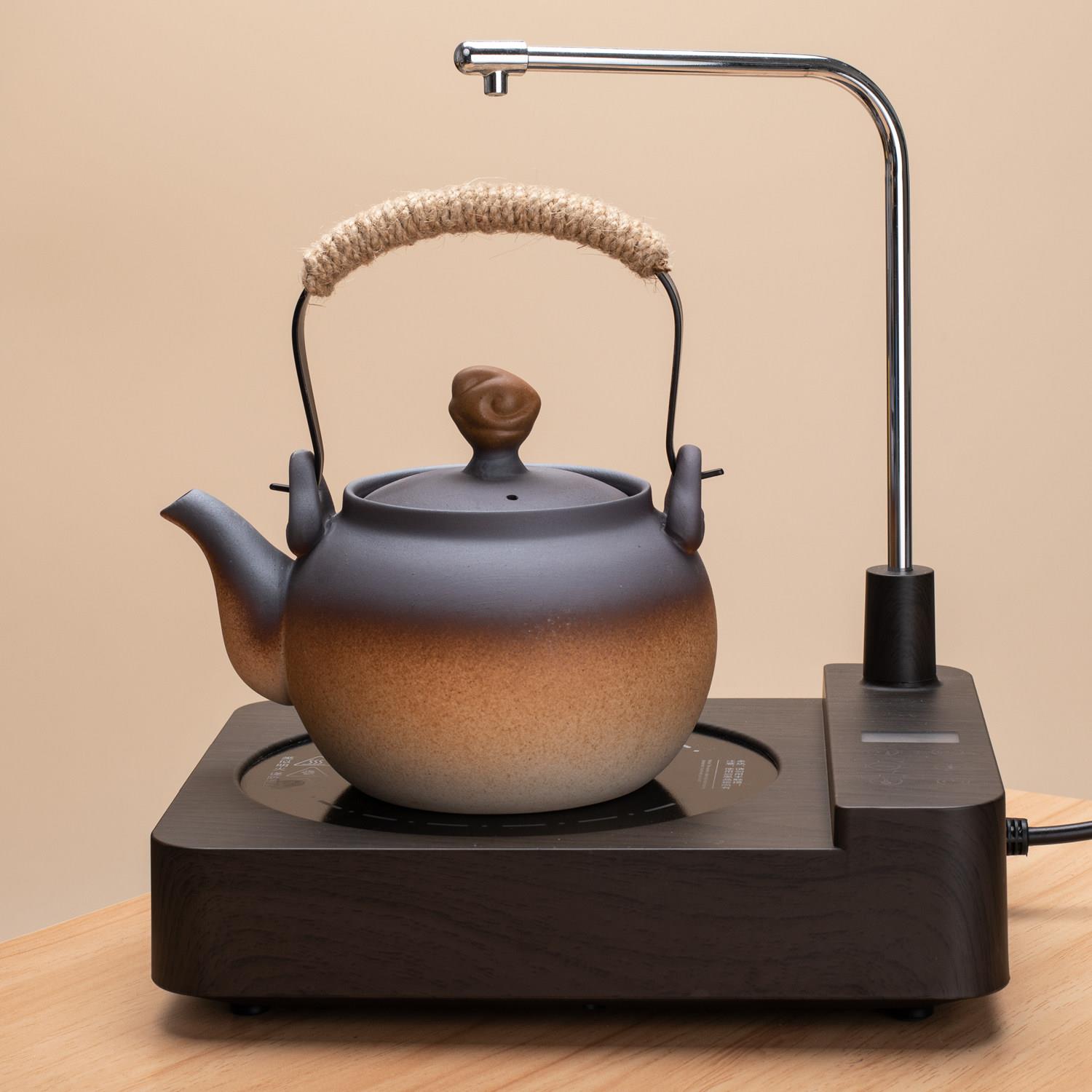 粗陶壶烧水壶煮茶器泡茶专用自动上水抽水一体黑晶炉煮茶壶煮茶炉
