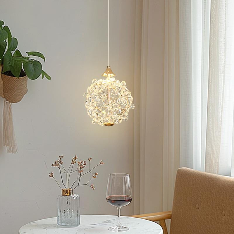 2厅250新款玻璃花朵氛围感餐吊灯艺术代现简约过道床头375温馨小