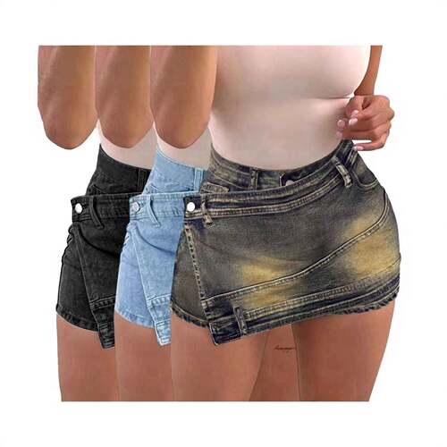 Women's Fashion Jeans Short Pants D8766 European & American