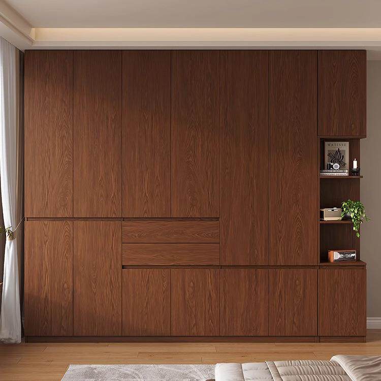 全橡木实木衣柜中古风卧室简约家用新款2026爆款大容量收纳衣橱