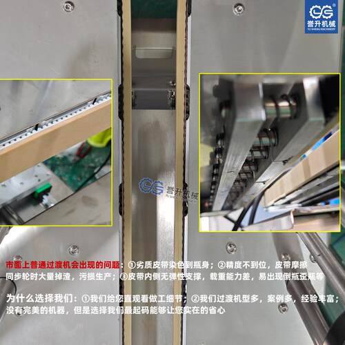 旋盖机过同步带夹瓶机部YS-GQ喷码输送带连接渡机化妆品底分瓶理