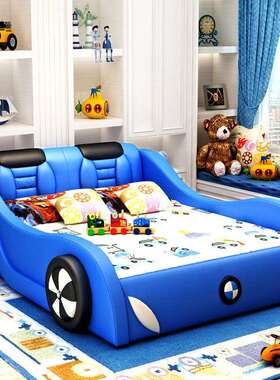 NRFQ015#儿童床男孩汽车床1米5男生床abc婴儿卡通实木床男童多功