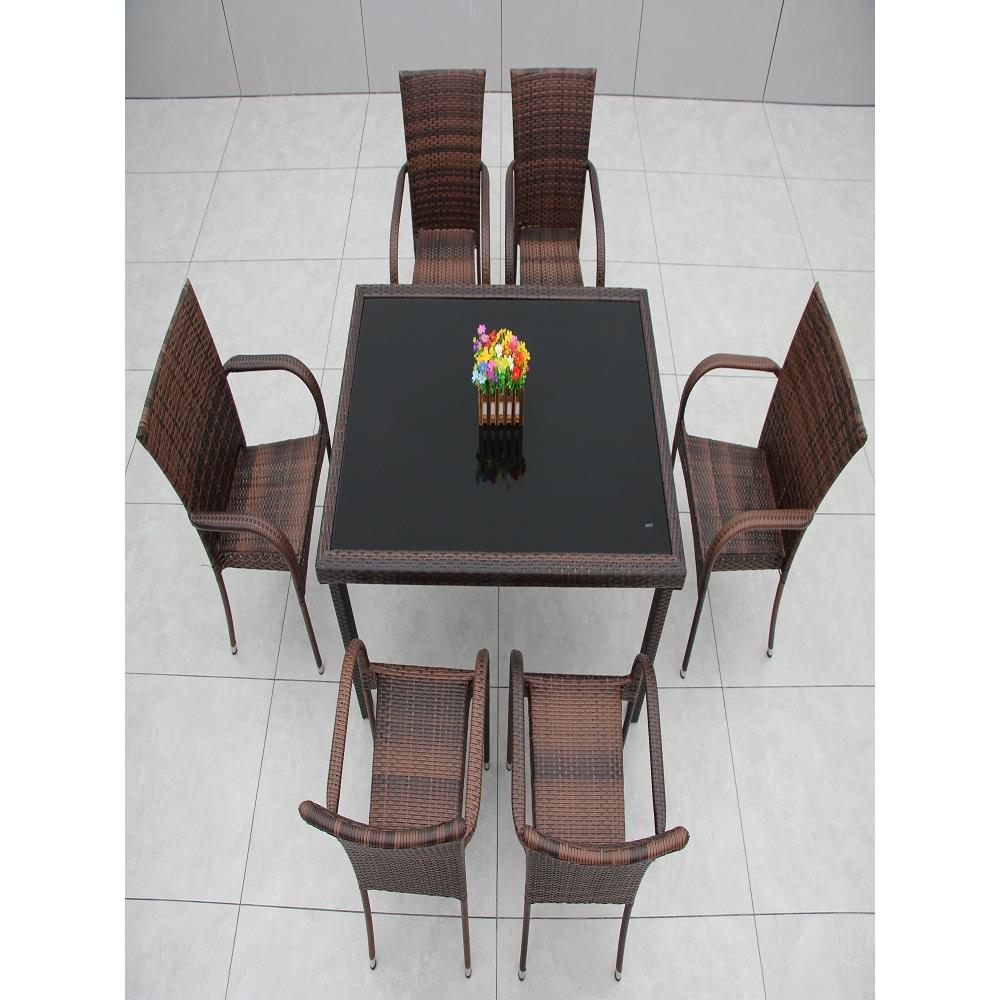 花园阳台户庭外桌椅藤椅三件藤CXV套室外露台休闲小茶几带伞编院