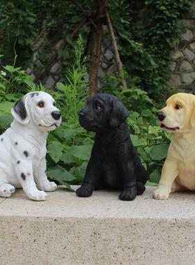 热销客厅树脂工艺品仿真拉布拉多斑点狗玻璃钢假狗园林景观摆件