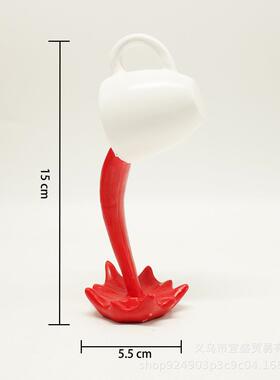 中高端跨境亚马逊悬浮咖啡杯站立马克杯树脂3D立体桌面装饰工艺品