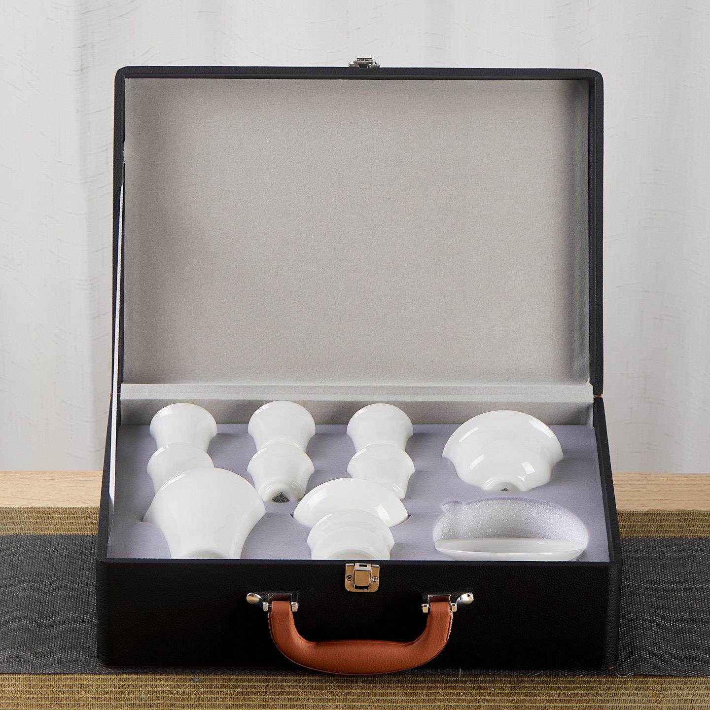 景德镇羊脂玉茶具套装陶瓷轻奢高档盖碗功夫茶具泡茶杯专用办公室