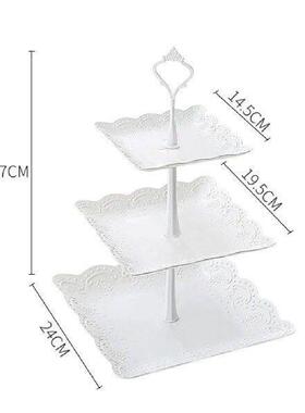 Cake Stand Candy Fruit 3-Tier Serving Trays Food Displaying